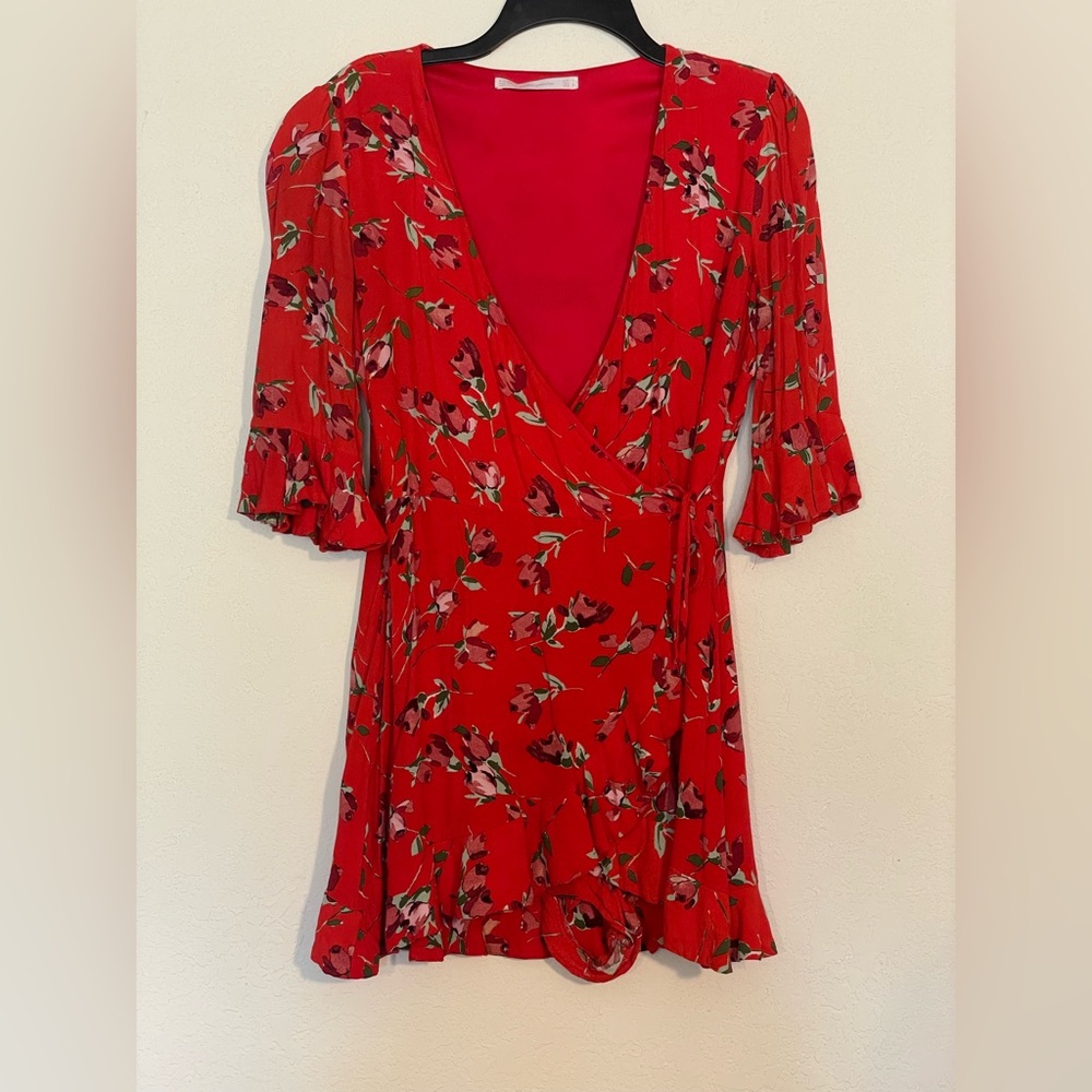 Zara Red Floral Mini Dress